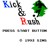 Kick & Rush (Japan) Title Screen